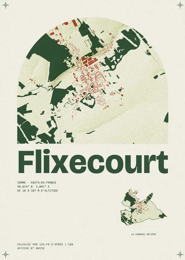Affiche de Flixecourt, calculée par 123-fr d'après l'IGN