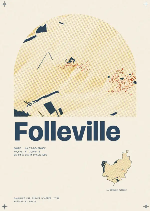 Affiche de Folleville, calculée par 123-fr d'après l'IGN