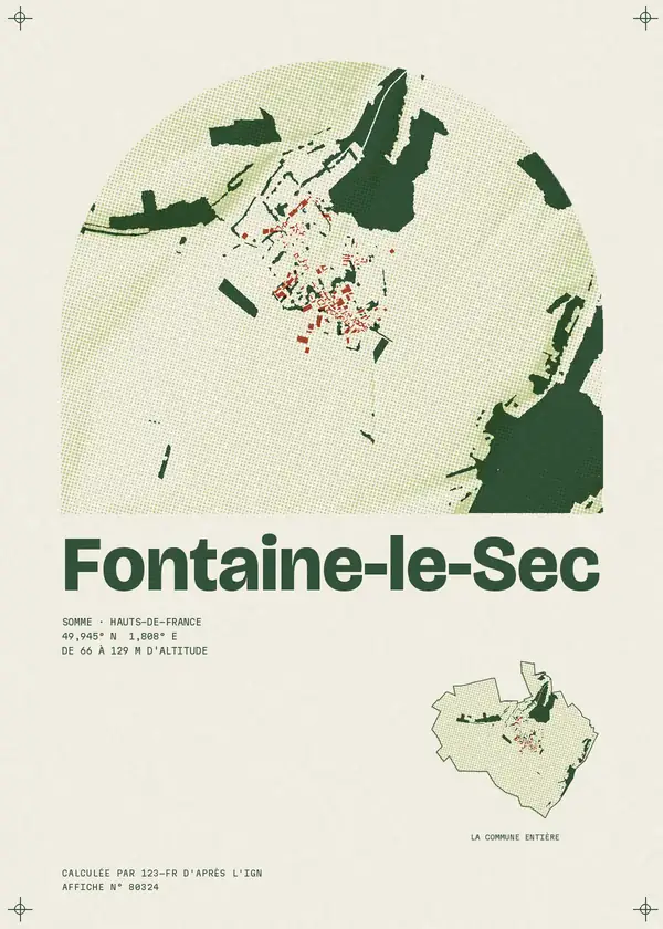 Affiche de Fontaine-le-Sec, calculée par 123-fr d'après l'IGN