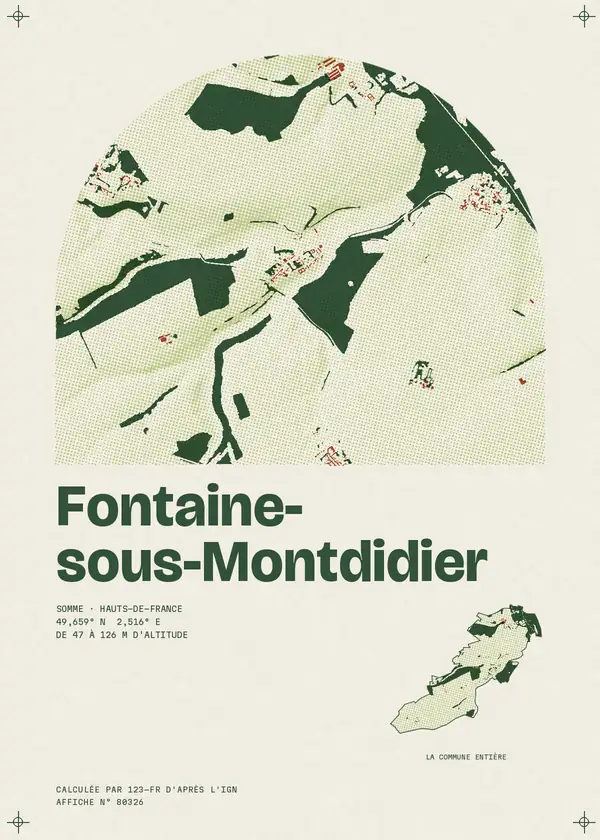 Affiche de Fontaine-sous-Montdidier, calculée par 123-fr d'après l'IGN