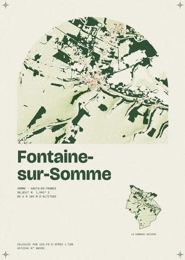 Affiche de Fontaine-sur-Somme, calculée par 123-fr d'après l'IGN