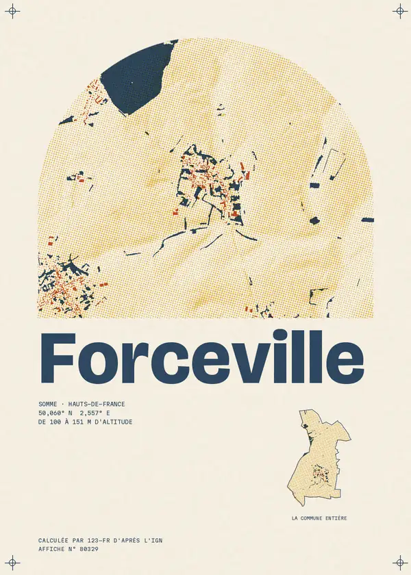 Affiche de Forceville, calculée par 123-fr d'après l'IGN