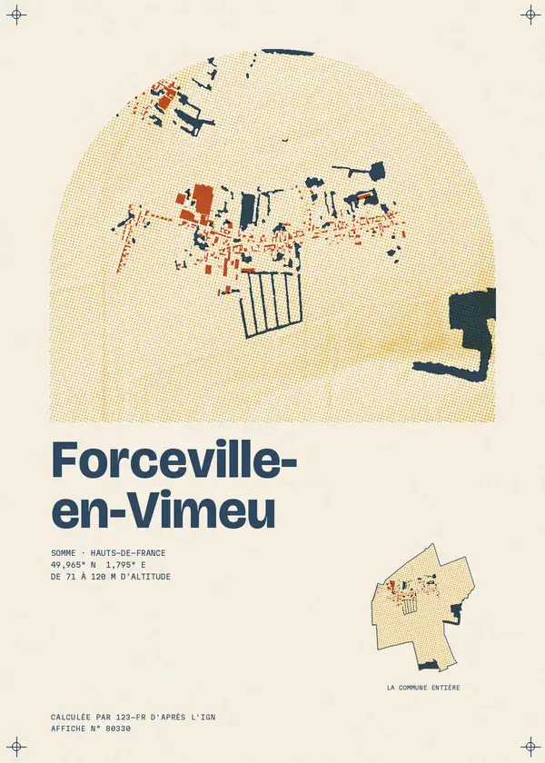 Affiche de Forceville-en-Vimeu, calculée par 123-fr d'après l'IGN