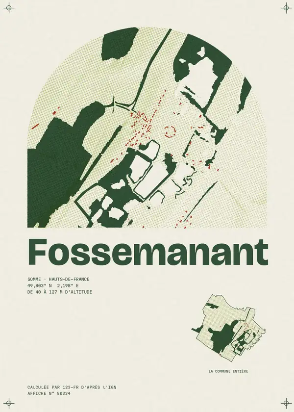 Affiche de Fossemanant, calculée par 123-fr d'après l'IGN