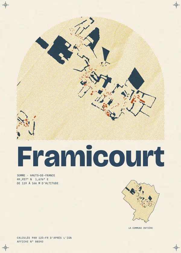 Affiche de Framicourt, calculée par 123-fr d'après l'IGN
