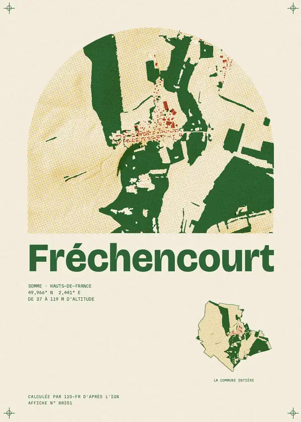 Affiche de Fréchencourt, calculée par 123-fr d'après l'IGN