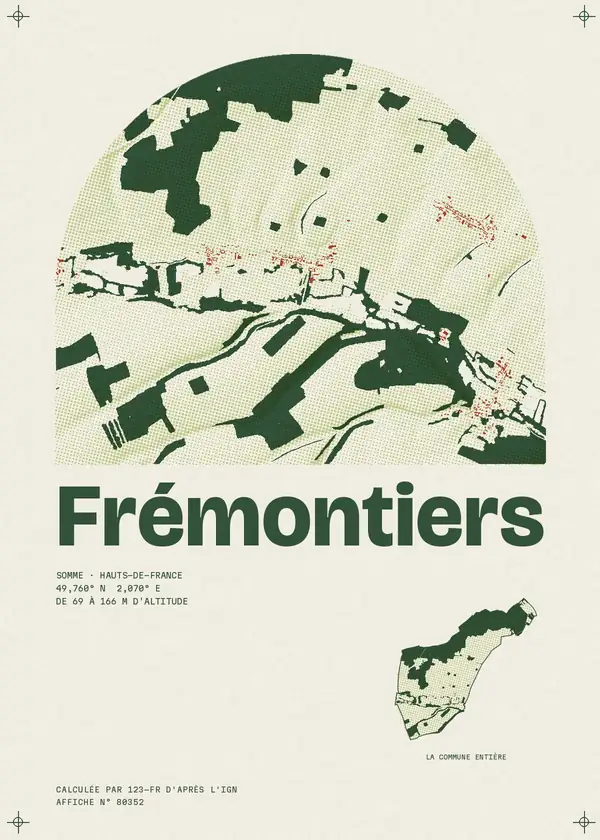 Affiche de Frémontiers, calculée par 123-fr d'après l'IGN