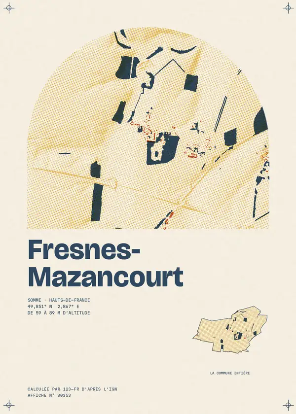 Affiche de Fresnes-Mazancourt, calculée par 123-fr d'après l'IGN