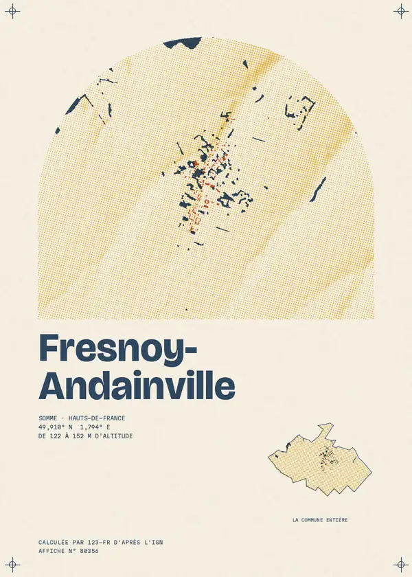 Affiche de Fresnoy-Andainville, calculée par 123-fr d'après l'IGN