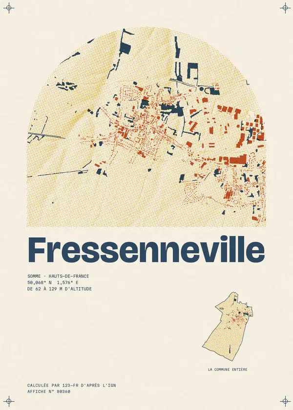 Affiche de Fressenneville, calculée par 123-fr d'après l'IGN