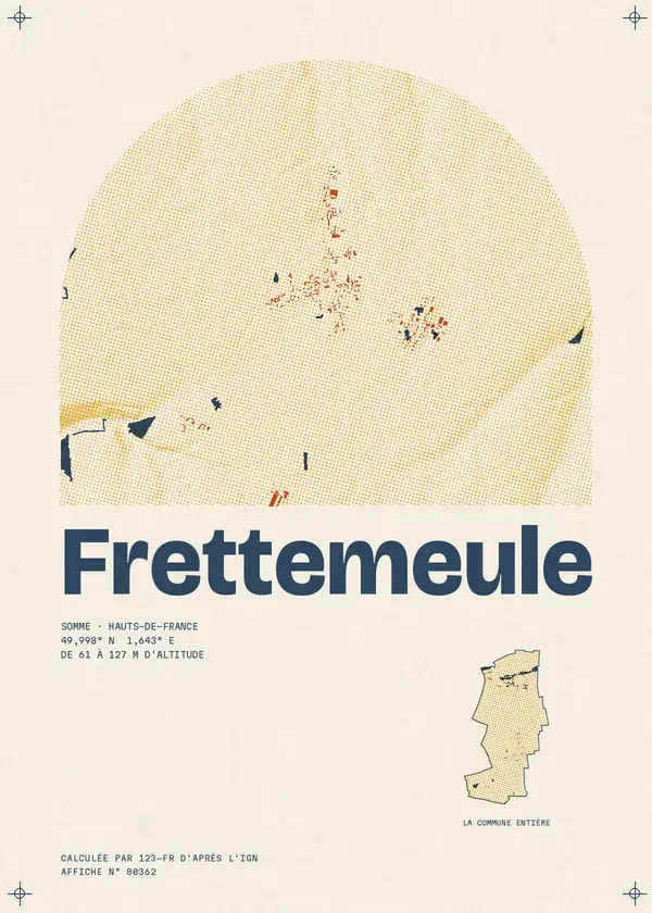 Affiche de Frettemeule, calculée par 123-fr d'après l'IGN