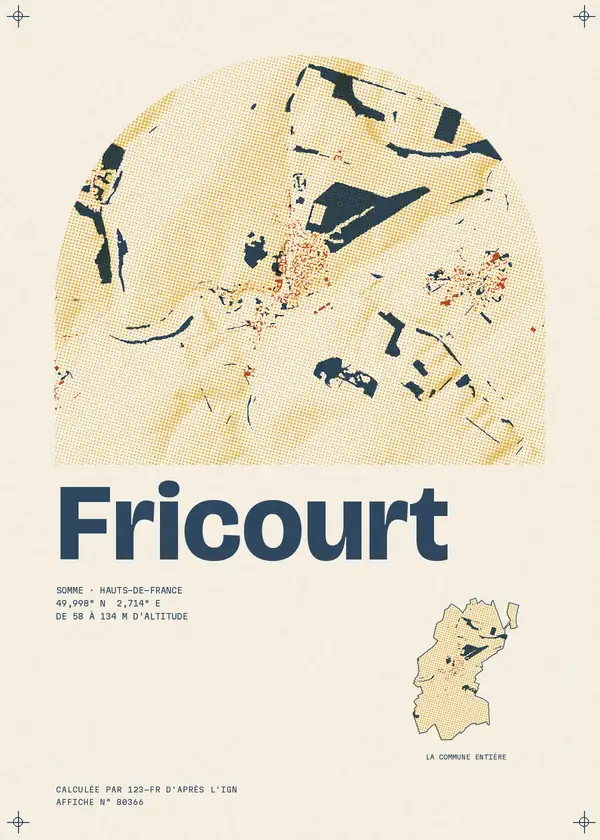 Affiche de Fricourt, calculée par 123-fr d'après l'IGN