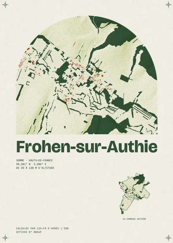 Affiche de Frohen-sur-Authie, calculée par 123-fr d'après l'IGN