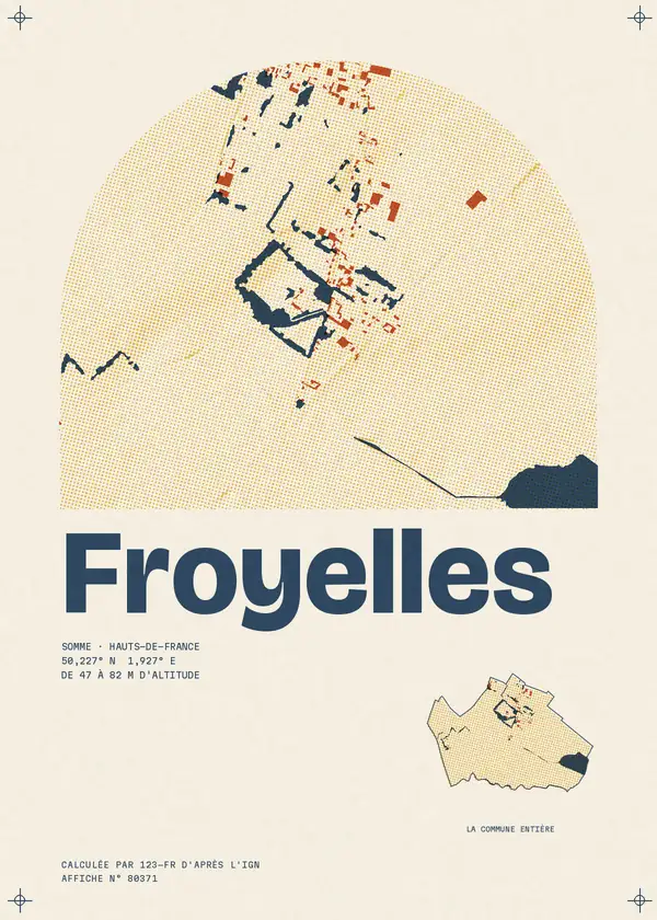Affiche de Froyelles, calculée par 123-fr d'après l'IGN