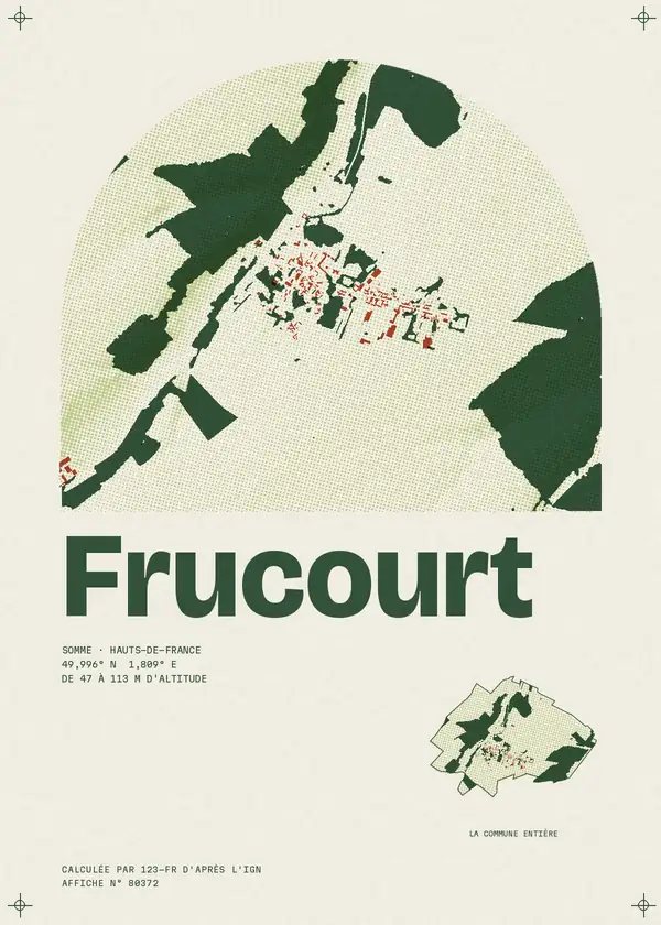 Affiche de Frucourt, calculée par 123-fr d'après l'IGN