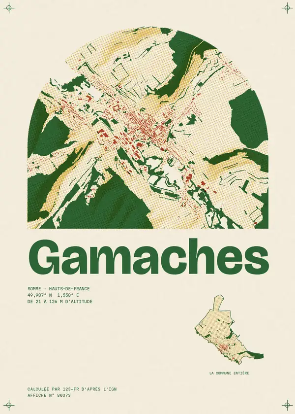 Affiche de Gamaches, calculée par 123-fr d'après l'IGN