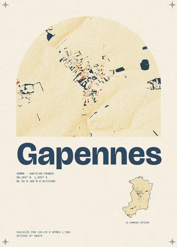 Affiche de Gapennes, calculée par 123-fr d'après l'IGN