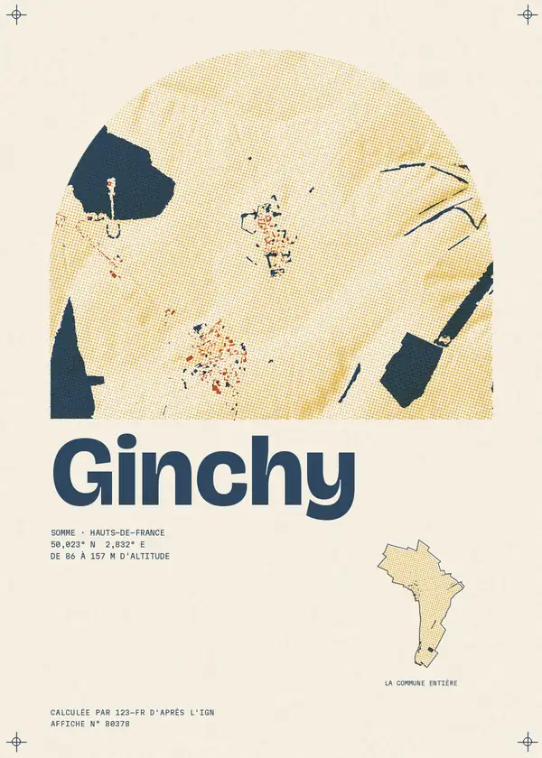 Affiche de Ginchy, calculée par 123-fr d'après l'IGN