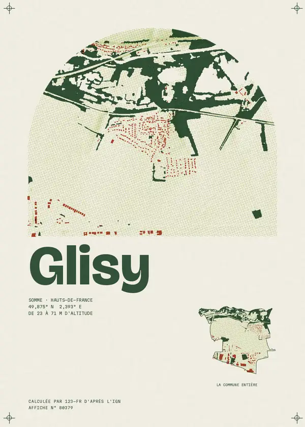 Affiche de Glisy, calculée par 123-fr d'après l'IGN