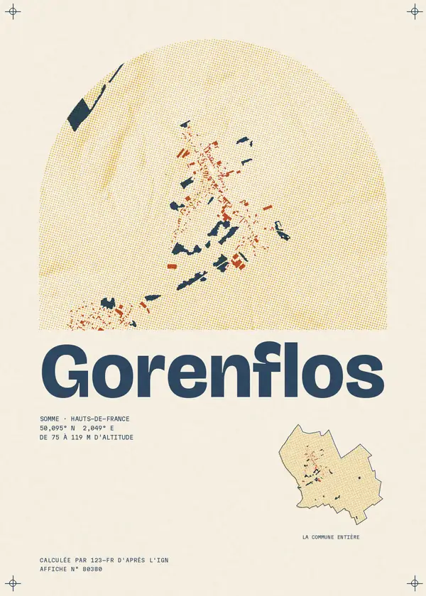 Affiche de Gorenflos, calculée par 123-fr d'après l'IGN