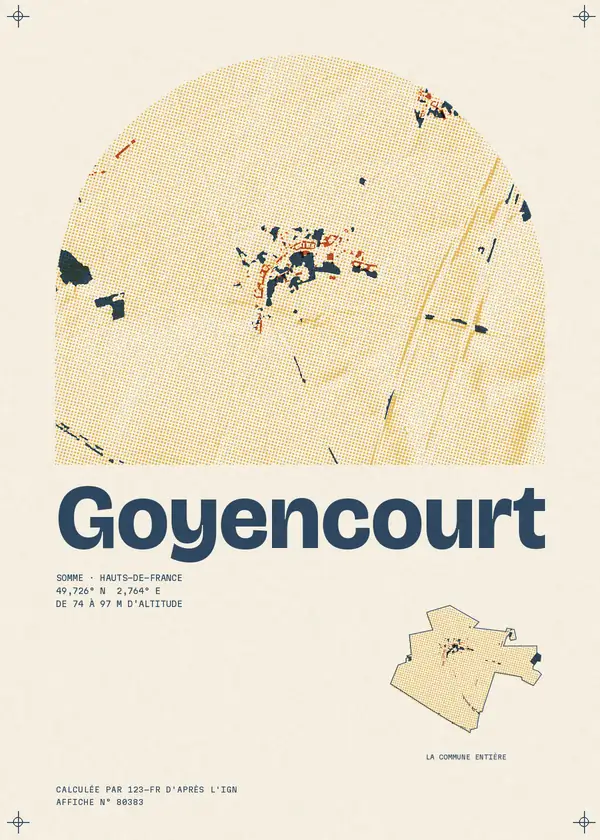 Affiche de Goyencourt, calculée par 123-fr d'après l'IGN