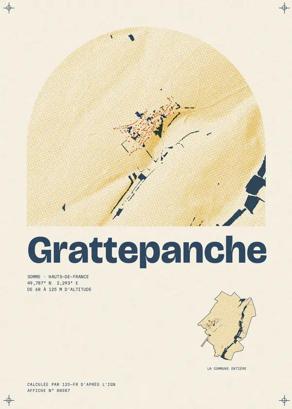 Affiche de Grattepanche, calculée par 123-fr d'après l'IGN