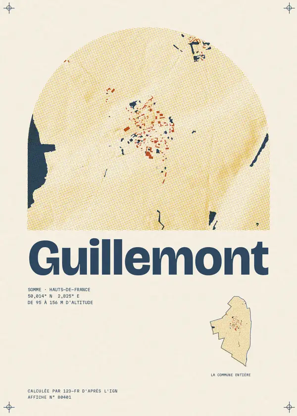 Affiche de Guillemont, calculée par 123-fr d'après l'IGN