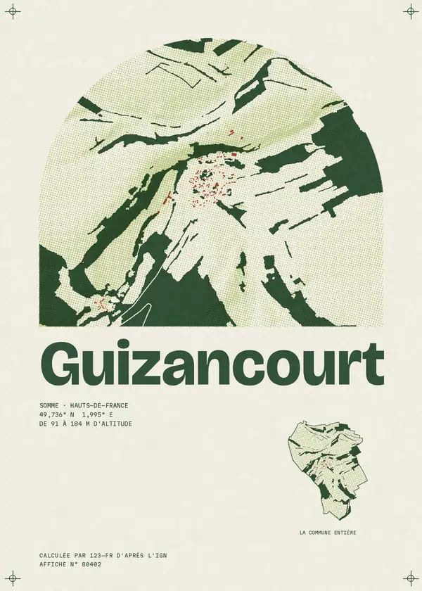Affiche de Guizancourt, calculée par 123-fr d'après l'IGN