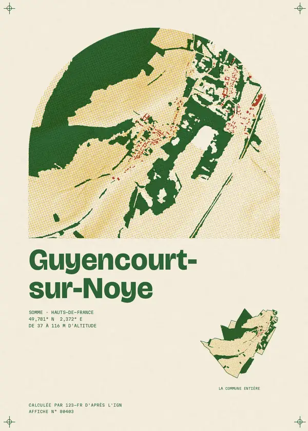 Affiche de Guyencourt-sur-Noye, calculée par 123-fr d'après l'IGN