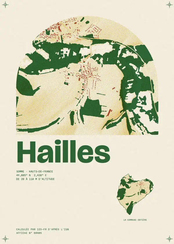 Affiche de Hailles, calculée par 123-fr d'après l'IGN