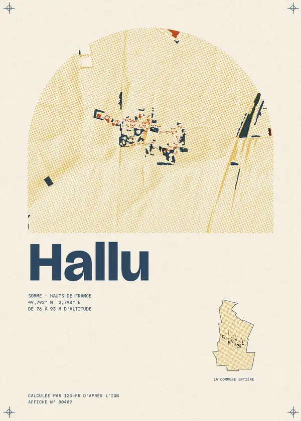 Affiche de Hallu, calculée par 123-fr d'après l'IGN