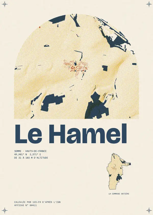 Affiche de Le Hamel, calculée par 123-fr d'après l'IGN