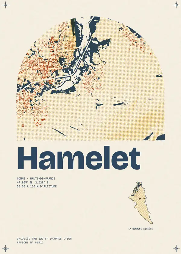 Affiche de Hamelet, calculée par 123-fr d'après l'IGN