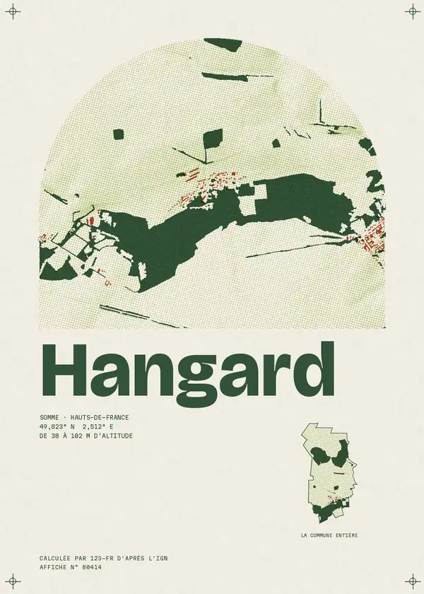 Affiche de Hangard, calculée par 123-fr d'après l'IGN