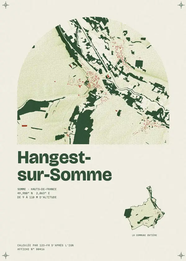 Affiche de Hangest-sur-Somme, calculée par 123-fr d'après l'IGN
