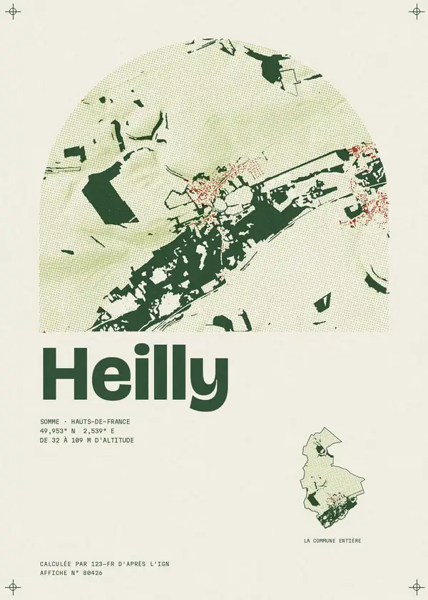 Affiche de Heilly, calculée par 123-fr d'après l'IGN