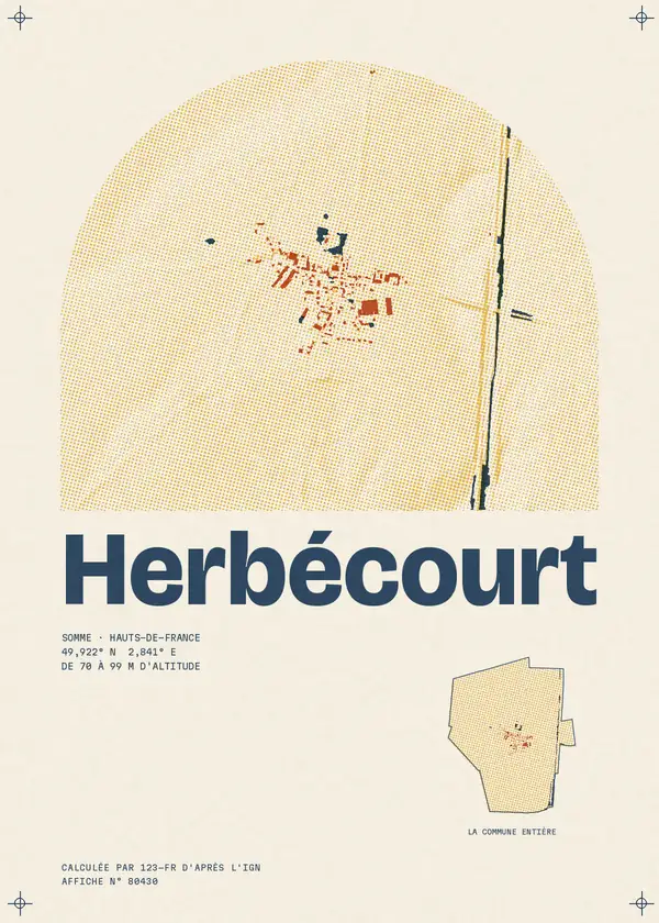 Affiche de Herbécourt, calculée par 123-fr d'après l'IGN