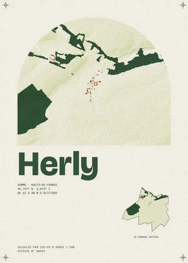 Affiche de Herly, calculée par 123-fr d'après l'IGN