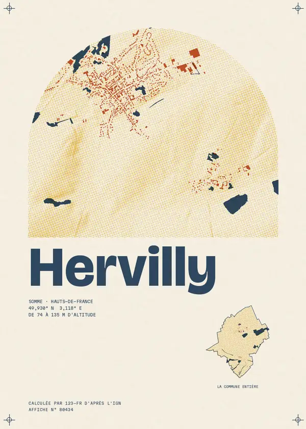 Affiche de Hervilly, calculée par 123-fr d'après l'IGN