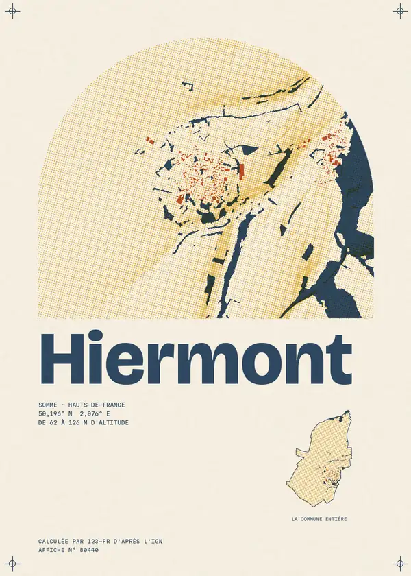 Affiche de Hiermont, calculée par 123-fr d'après l'IGN