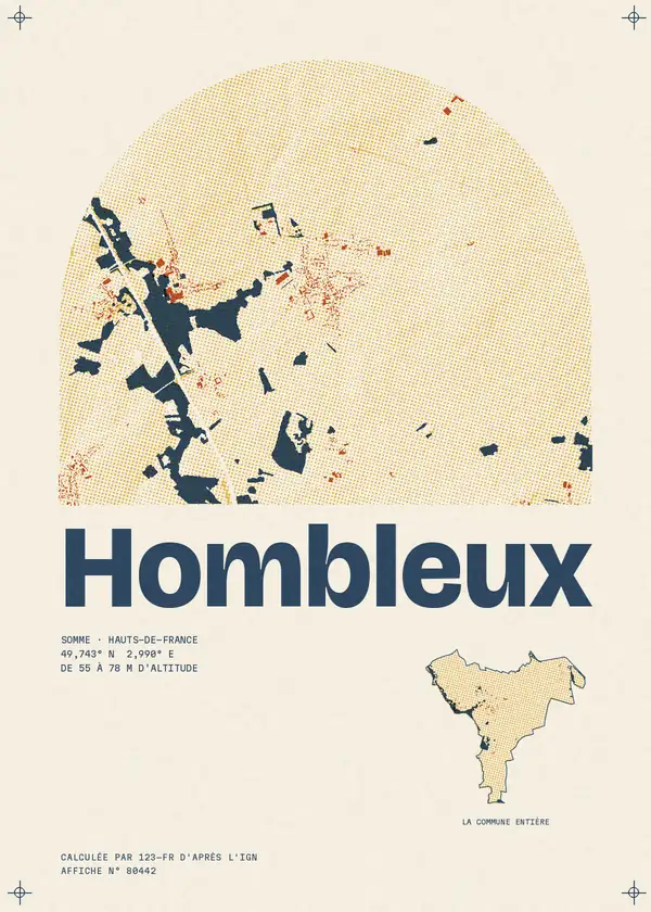 Affiche de Hombleux, calculée par 123-fr d'après l'IGN