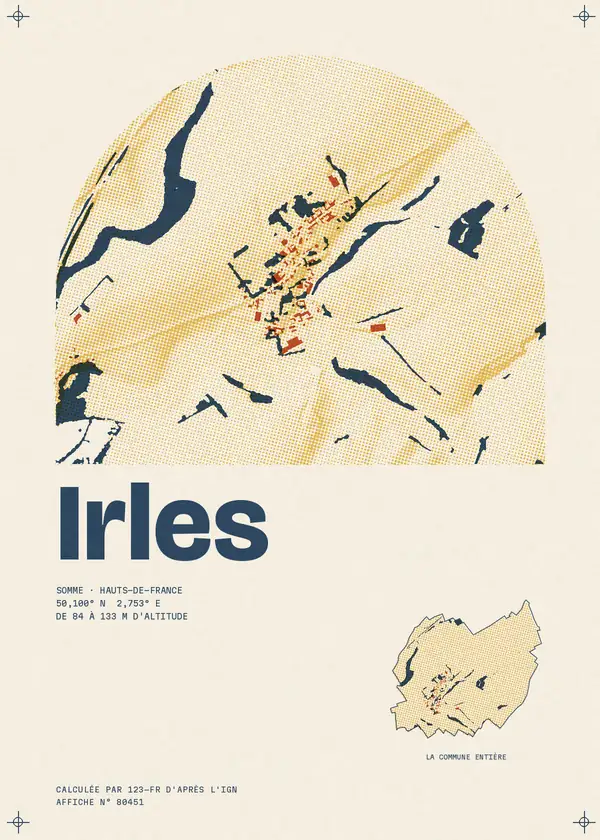 Affiche de Irles, calculée par 123-fr d'après l'IGN