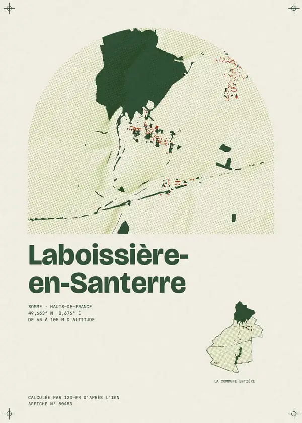 Affiche de Laboissière-en-Santerre, calculée par 123-fr d'après l'IGN