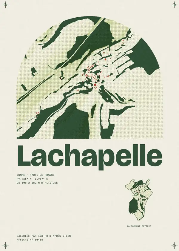 Affiche de Lachapelle, calculée par 123-fr d'après l'IGN