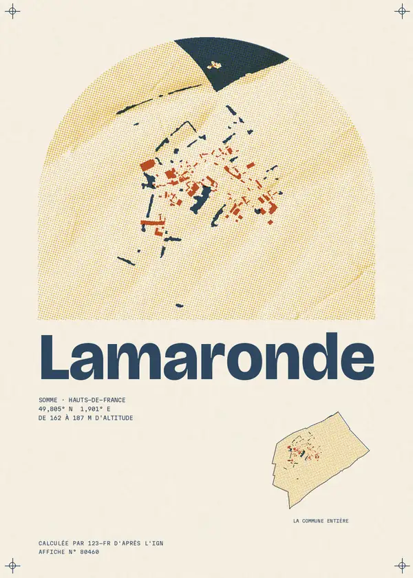 Affiche de Lamaronde, calculée par 123-fr d'après l'IGN