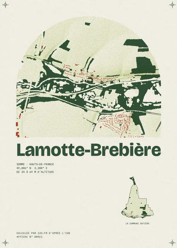 Affiche de Lamotte-Brebière, calculée par 123-fr d'après l'IGN