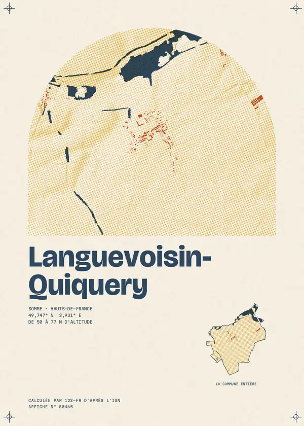 Affiche de Languevoisin-Quiquery, calculée par 123-fr d'après l'IGN