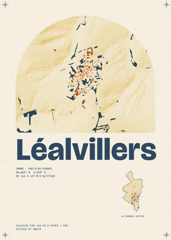 Affiche de Léalvillers, calculée par 123-fr d'après l'IGN