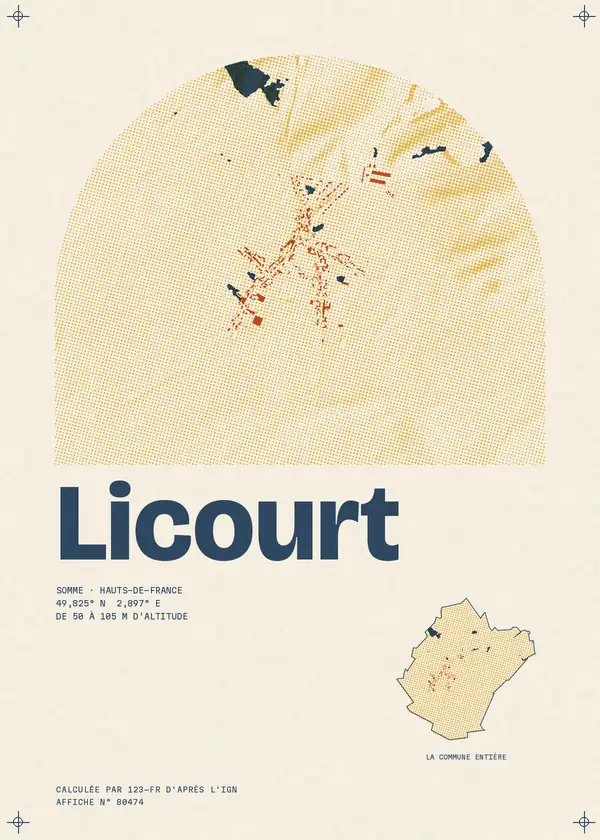 Affiche de Licourt, calculée par 123-fr d'après l'IGN