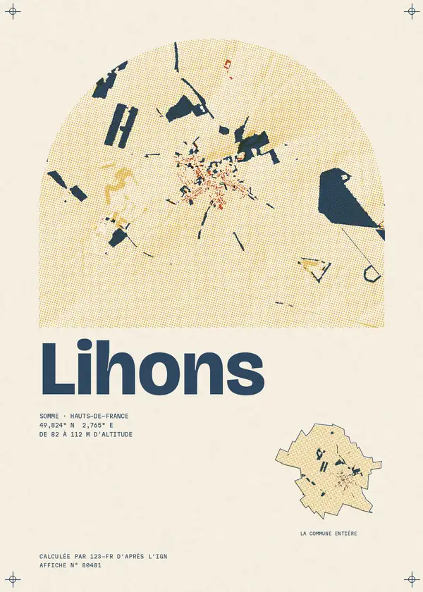 Affiche de Lihons, calculée par 123-fr d'après l'IGN